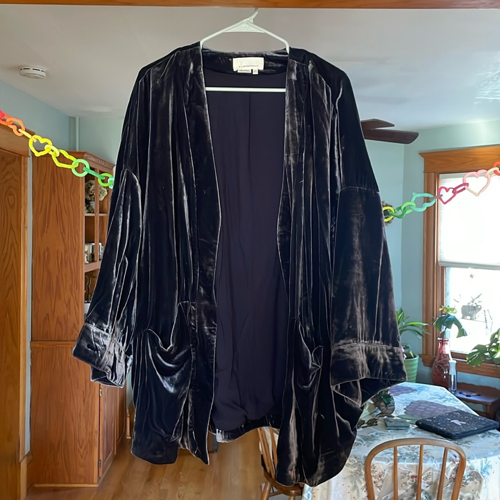 Anthropologie bohemian velvet shrug